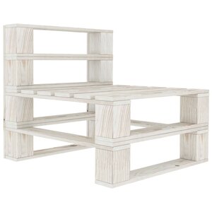 vidaXL Canapé de milieu palette de jardin bois blanc