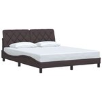 vidaXL Cadre de lit sans matelas marron foncé 160x200 cm tissu