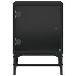 vidaXL Tables de chevet avec portes en verre 2 Pièces noir 35x37x50 cm