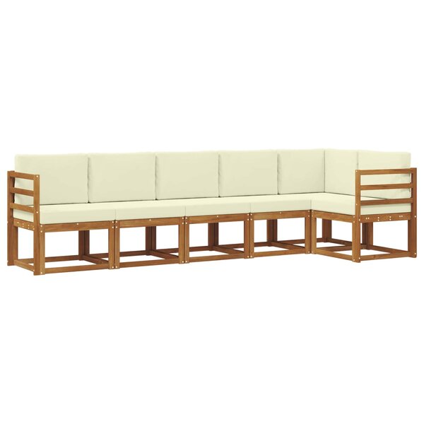 vidaXL Ensemble de canapés d'extérieur 6 pc Naturel et Crème