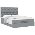 VidaXL Cadre de lit ottoman et matelas gris clair 140x200 cm tissu