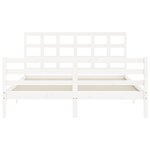 vidaXL Cadre de lit sans matelas blanc 160x200 cm bois massif