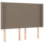 vidaXL Sommier à lattes de lit matelas et LED Taupe 140x190 cm Tissu