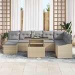 vidaXL Ensemble de canapé de jardin 9 Pièces Beige et Gris clair