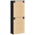 vidaXL Buffet 2 Pièces Noir Chêne 69 5x34x180 cm en bois d'ingénierie