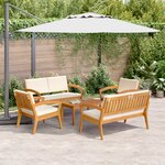 vidaXL Ensemble Bistro 5 pièces avec coussins - Bois d'acacia massif