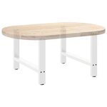 vidaXL Pieds de table basse Blanc 2 pièces 70 x (42-43) cm Acier