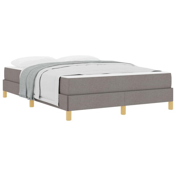 vidaXL Lit à ressorts avec matelas Taupe 140 x 200 cm tissu