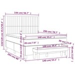 vidaXL Sommier à lattes de lit avec matelas Crème 140x200 cm Tissu