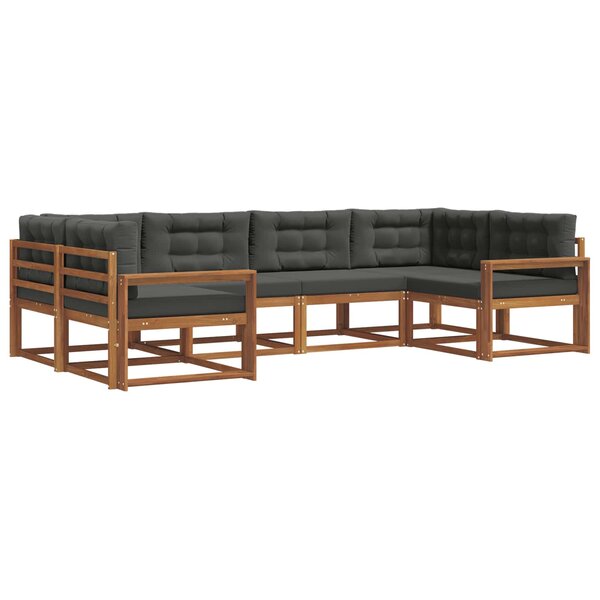 vidaXL Ensemble de canapés d'extérieur 6 pc Naturel et Anthracite