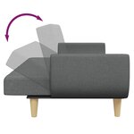 vidaXL Canapé-lit à 2 places avec repose-pied gris foncé tissu