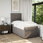 vidaXL Sommier à lattes de lit avec matelas Taupe 90x200 cm Tissu