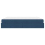 vidaXL Cadre de lit avec matelas avec matelas 2 Pièces Bleu tissu