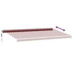 vidaXL Auvent rétractable automatique avec LED bordeaux 600x300 cm