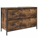 vidaXL Ensemble de mobilier de salle de bain 3 Pièces Chêne fumé