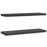 vidaXL Étagères murales 2 Pièces 75x23 5x3 cm noir acier inoxydable