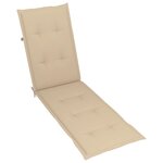 vidaXL Chaise longue d'extérieur repose-pied et coussin Acacia solide