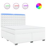 vidaXL Sommier à lattes de lit avec matelas Blanc 180x200cm Similicuir
