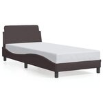 vidaXL Cadre de lit Dover marron foncé 90x200 cm tissu