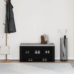 vidaXL Banc à chaussures Chêne noir 100x35x45 cm Bois d'ingénierie