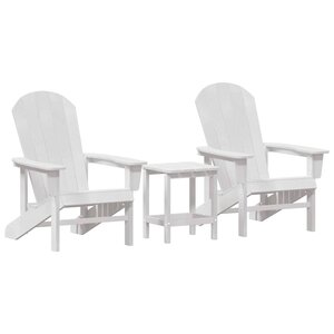 vidaXL Chaise de jardin 3 Pièces Blanc Polyéthylène