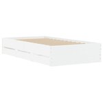 vidaXL Cadre de lit avec tiroirs blanc 90x190 cm bois d'ingénierie