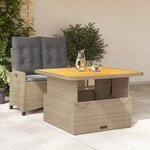 vidaXL Ensemble à manger de jardin et coussins 2 Pièces beige poly rotin