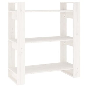 vidaXL Bibliothèque/Séparateur de pièce Blanc 80x35x91 cm Pin solide