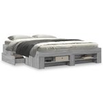 vidaXL Cadre de lit sans matelas sonoma gris 150x200 cm