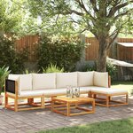 vidaXL Salon de jardin avec coussins 6 Pièces bois d'acacia solide