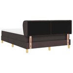 vidaXL Lit à Ressorts avec Matelas Crème 90x200 cm Tissu Marron foncé