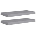 vidaXL Étagères murales flottantes 2 Pièces Gris 60x23 5x3 8 cm MDF