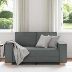 vidaXL Canapé 2 places Gris foncé 120 cm Tissu