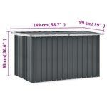 vidaXL Boîte de rangement de jardin Gris 149x99x93 cm