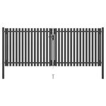 vidaXL Portail de clôture de jardin Acier 4x1 7 m Anthracite