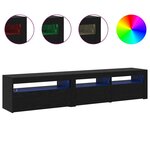 vidaXL Meuble TV 2 Pièces Chêne noir 195 x 35 x 40 cm Bois d'ingénierie