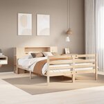 vidaXL Lit bibliothèque sans matelas 140x190 cm bois de pin massif