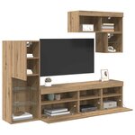 vidaXL Meubles TV muraux 6 Pièces Chêne artisanal Bois d'ingénierie