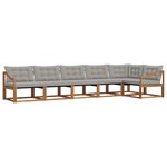 vidaXL Ensemble de canapés d'extérieur 6 Pièces Gris Naturel et Clair