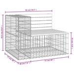 vidaXL Banc de jardin design gabion 92x71x65 5 cm bois massif de pin