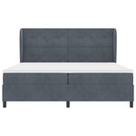 Lit Box Spring vidaXL avec Matelas Gris Foncé 200x200 cm Velours