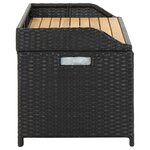 vidaXL Banc de rangement de jardin 120 cm Résine tressée Noir
