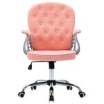 Chaise fauteuil siège de bureau informatique étude pivotante Rose similicuir rose 02_0024056