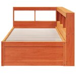 vidaXL Lit bibliothèque sans matelas cire marron 75x190 cm pin massif