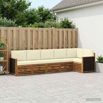vidaXL Ensemble de canapé d'angle avec coussin 5 Pièces Naturel et Crème