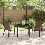 vidaXL Ensemble de salle à manger pour jardin 3 Pièces Marron
