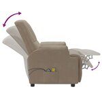vidaXL Fauteuil de massage taupe similicuir daim