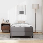 vidaXL Lit avec matelas Gris 90 x 190 cm Faux cuir