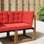 vidaXL Coussin de canapé d'extérieur 3 Pièces Rouge Polyester