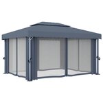 vidaXL Tonnelle avec rideau 4x3 m Anthracite Aluminium
